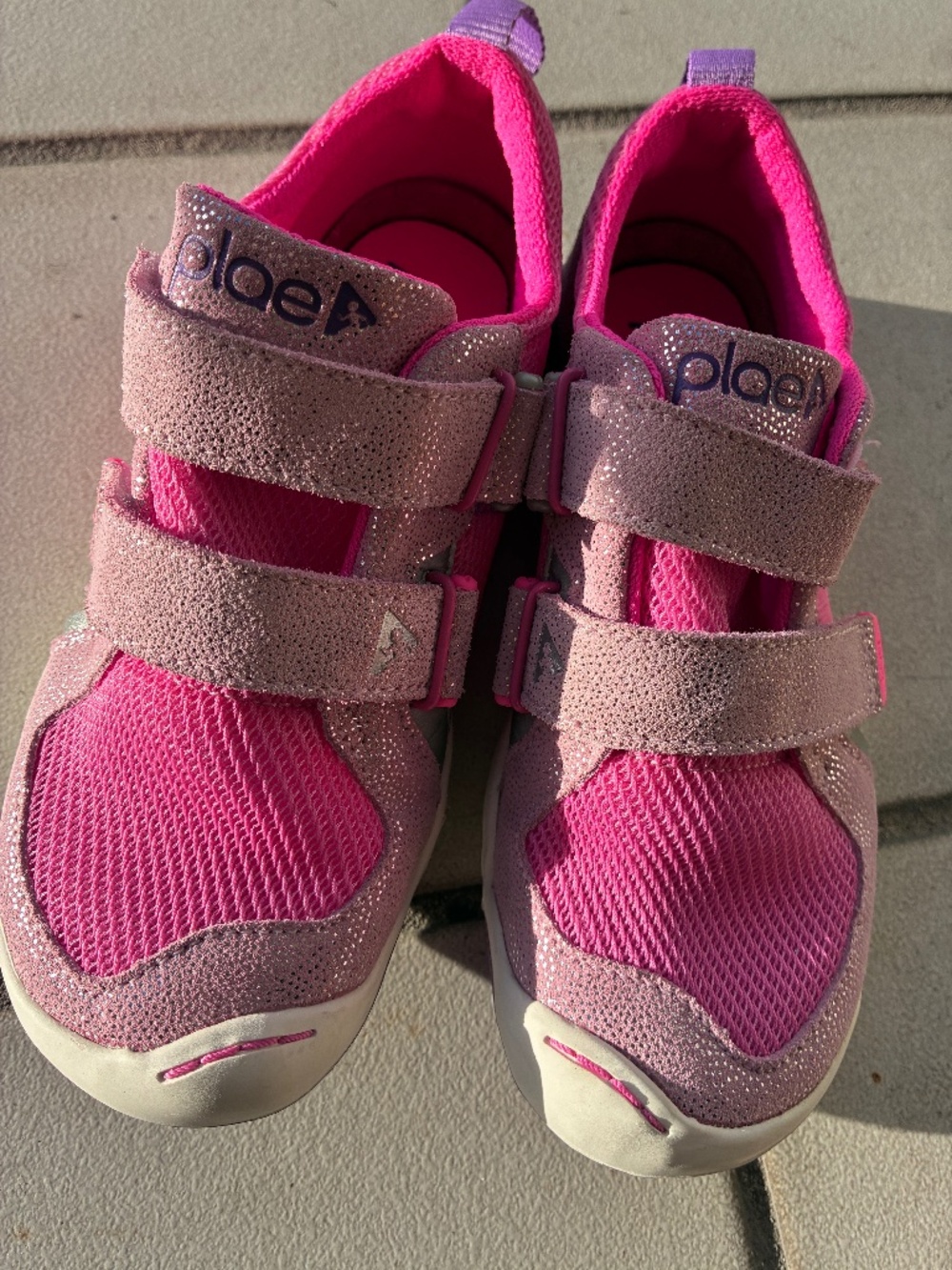 Plae ty pink and glitter sneakers